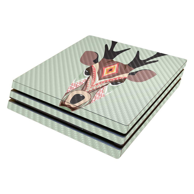 MightySkins Carbon Fiber Skin for Sony PS4 Pro Console - Aztec Deer | Protective, Durable Textured Carbon Fiber Finish | Easy to Apply, Remove, and C