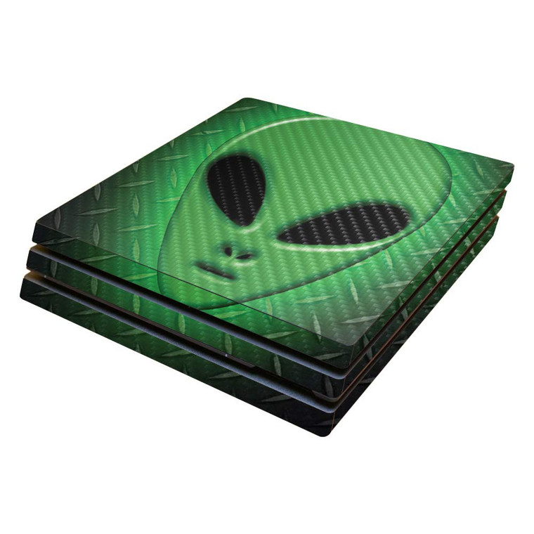 MightySkins Carbon Fiber Skin for Sony PS4 Pro Console - Alien Invasion | Protective, Durable Textured Carbon Fiber Finish | Easy to Apply, Remove, a