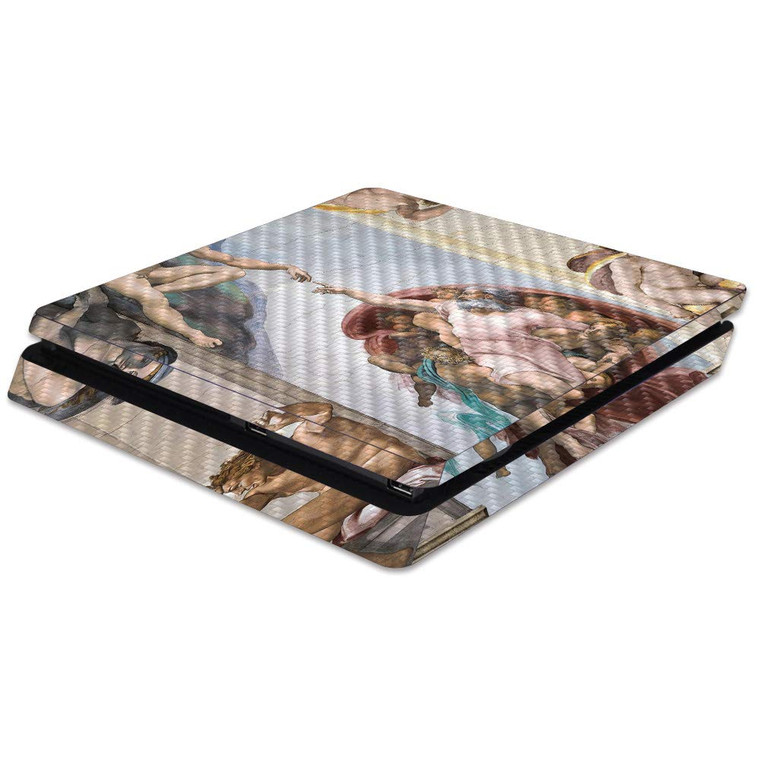 MightySkins Carbon Fiber Skin for Sony PS4 Slim Console - Creation of Adam | Protective, Durable Textured Carbon Fiber Finish | Easy to Apply, Remove