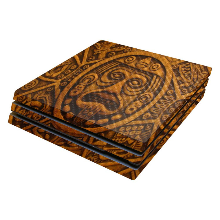 MightySkins Carbon Fiber Skin for Sony PS4 Pro Console - Carved Aztec | Protective, Durable Textured Carbon Fiber Finish | Easy to Apply, Remove, and