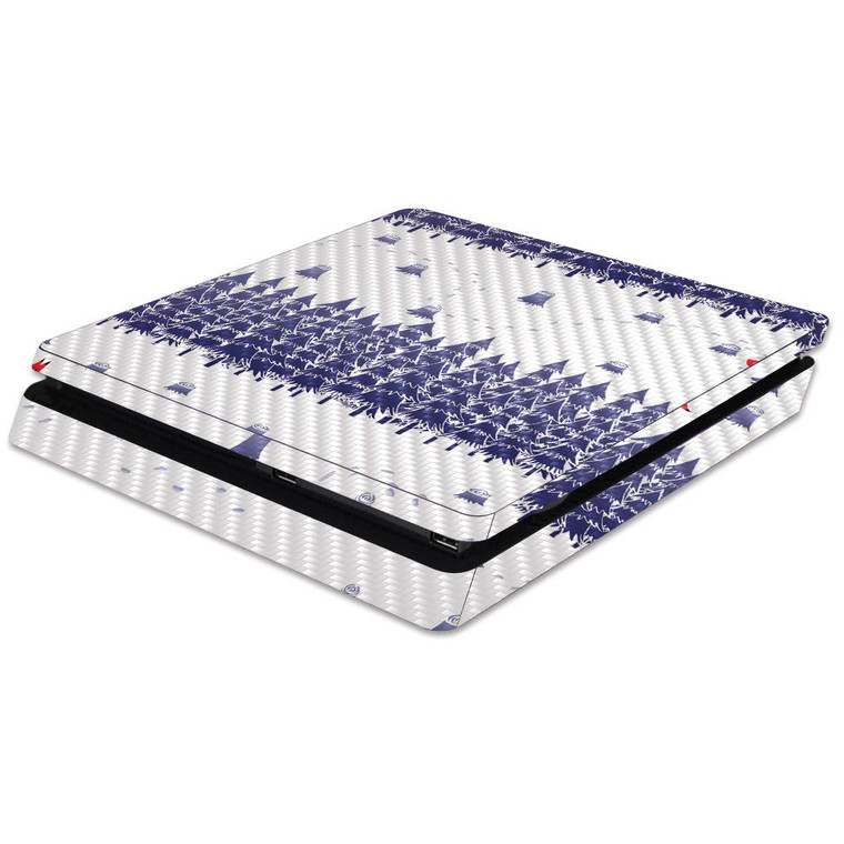 MightySkins Carbon Fiber Skin for Sony PS4 Slim Console - Winter Fox Maze | Protective, Durable Textured Carbon Fiber Finish | Easy to Apply, Remove,