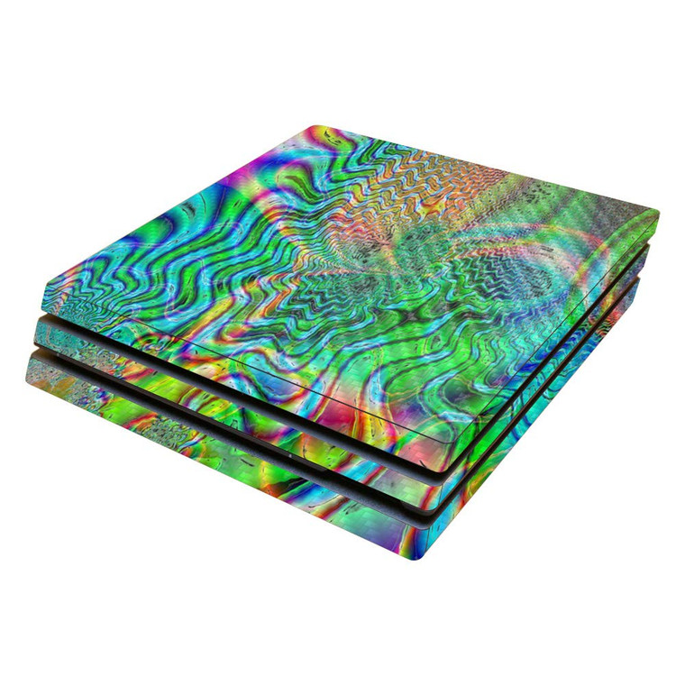 MightySkins Carbon Fiber Skin for Sony PS4 Pro Console - Psychedelic | Protective, Durable Textured Carbon Fiber Finish | Easy to Apply, Remove, and