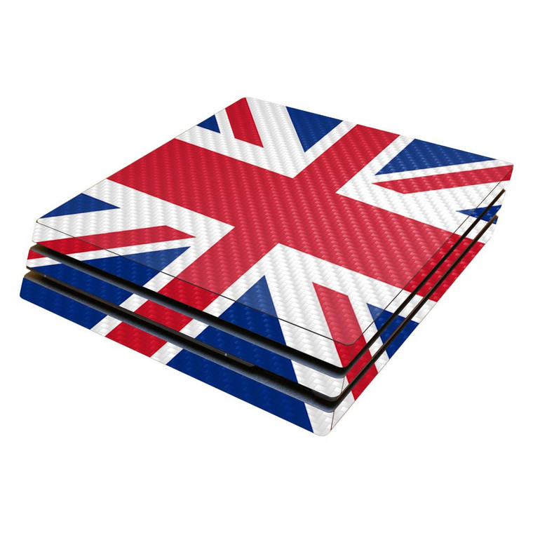MightySkins Carbon Fiber Skin for Sony PS4 Pro Console - British Pride | Protective, Durable Textured Carbon Fiber Finish | Easy to Apply, Remove, an