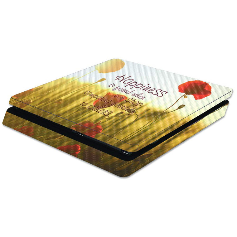 MightySkins Carbon Fiber Skin for Sony PS4 Slim Console - Happiness | Protective, Durable Textured Carbon Fiber Finish | Easy to Apply, Remove, and C