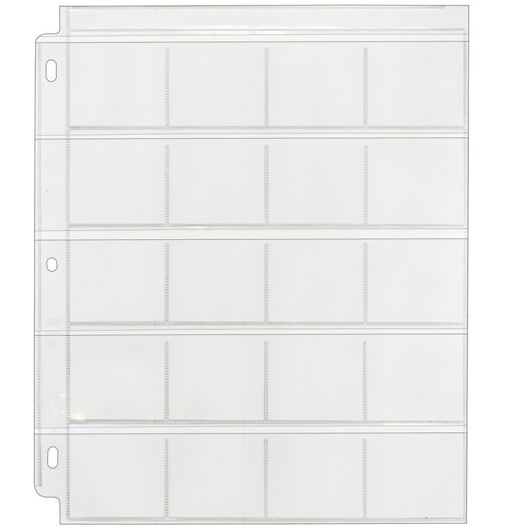 Clear File - Coin & Slide Page for 3-Ring Binders - Poly Archival-Safe Plastic - 25-Pack - 21B