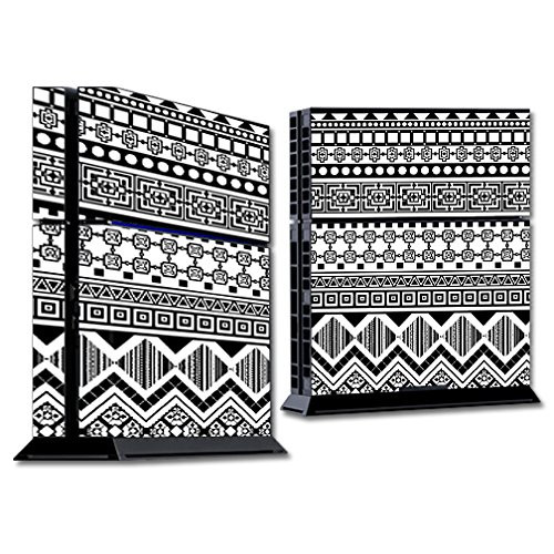 MightySkins Skin Compatible with Sony PS4 Console - Black Aztec | Protective, Durable, and Unique Vinyl Decal wrap Cover | Easy to Apply, Remove, and