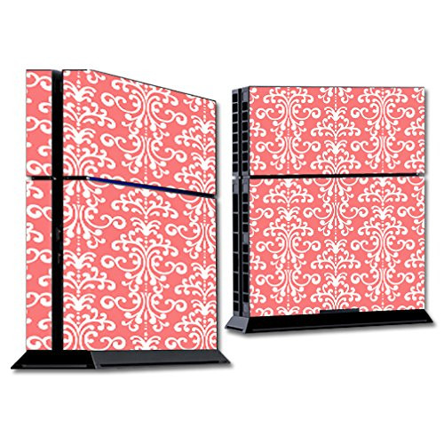 MightySkins Skin Compatible with Sony PS4 Console - Coral Damask | Protective, Durable, and Unique Vinyl Decal wrap Cover | Easy to Apply, Remove, an