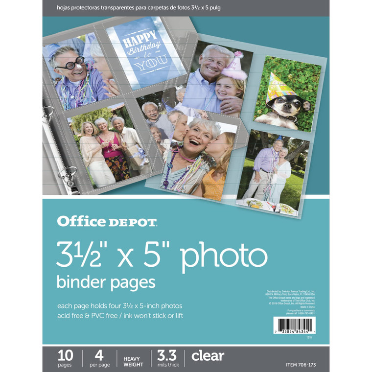 Office Depot Photo Pages, 3in. x 5in., Pack Of 10, OD706173