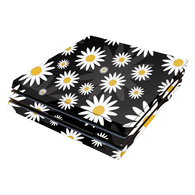 MightySkins Skin Compatible with Sony PS4 Pro Console - Daisies | Protective, Durable, and Unique Vinyl Decal wrap Cover | Easy to Apply, Remove, and