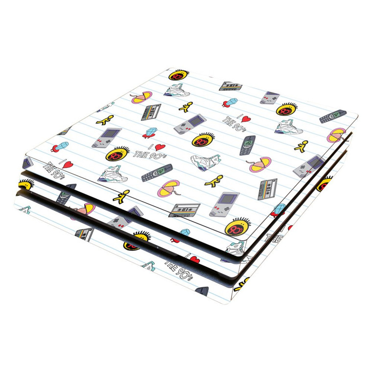 MightySkins Skin Compatible with Sony PS4 Pro Console - Love The 90s | Protective, Durable, and Unique Vinyl Decal wrap Cover | Easy to Apply, Remove