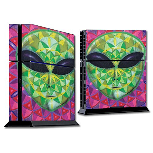 MightySkins Skin Compatible with Sony PS4 Console - Geometric Alien | Protective, Durable, and Unique Vinyl Decal wrap Cover | Easy to Apply, Remove,