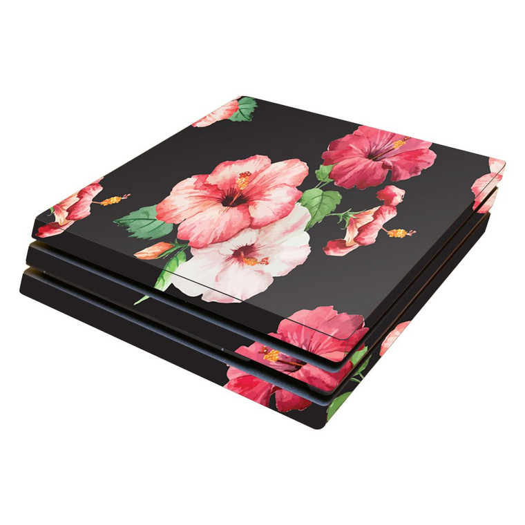 MightySkins Skin Compatible with Sony PS4 Pro Console - Hibiscus | Protective, Durable, and Unique Vinyl Decal wrap Cover | Easy to Apply, Remove, an