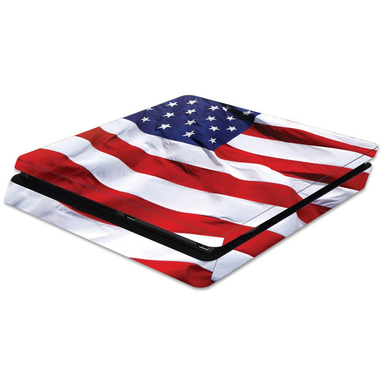 MightySkins Skin Compatible with Sony PS4 Slim Console - American Flag | Protective, Durable, and Unique Vinyl Decal wrap Cover | Easy to Apply, Remo