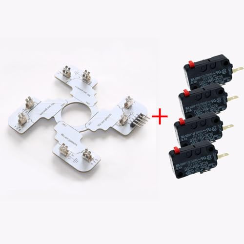 Replaced JLF PCB for Sanwa TP-MA PCB Board With 4pcs D3V .187" Microswitches Hot Swap Joystick Board for OTTO DIY V2 V5 Kit (White with 4pcs D3V swit