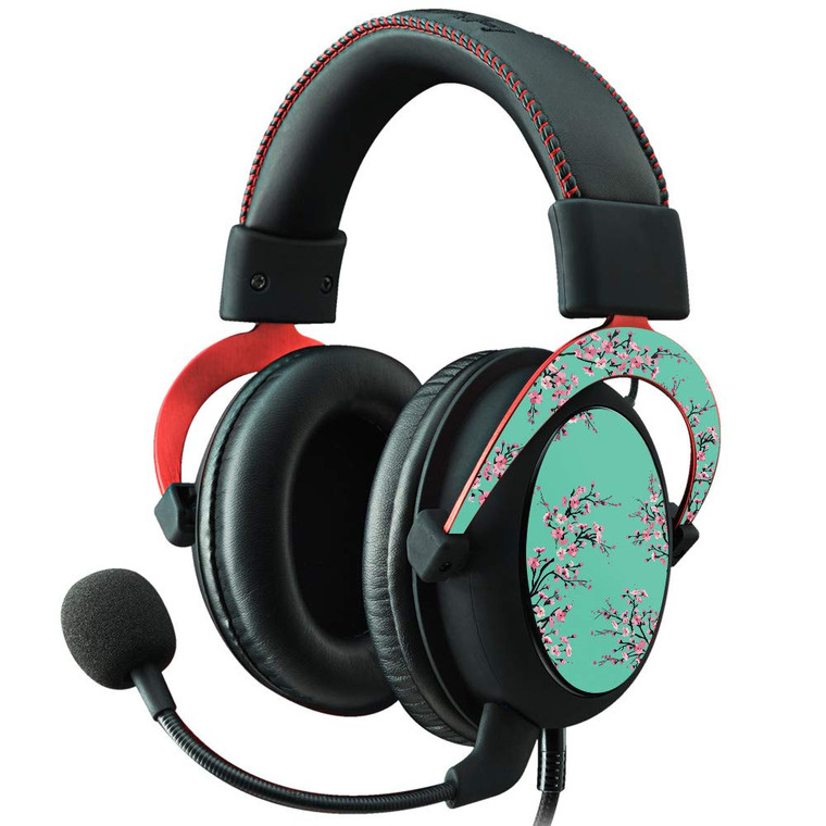 MightySkins Skin Compatible with Kingston HyperX Cloud II Gaming Headset - Cherry Blossom Tree | Protective, Durable, and Unique Vinyl Decal wrap Cov