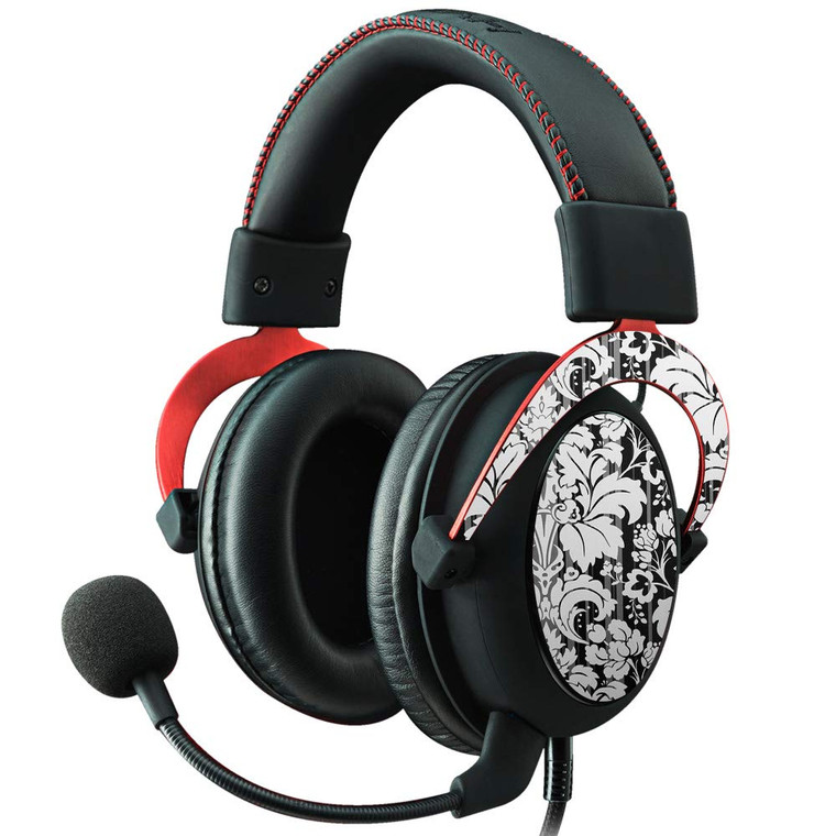 MightySkins Skin Compatible with Kingston HyperX Cloud II Gaming Headset - Floral Retro | Protective, Durable, and Unique Vinyl Decal wrap Cover | Ea