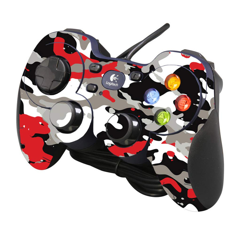 MightySkins Skin Compatible with Logitech Gamepad F310 - Red Camo | Protective, Durable, and Unique Vinyl Decal wrap Cover | Easy to Apply, Remove, a