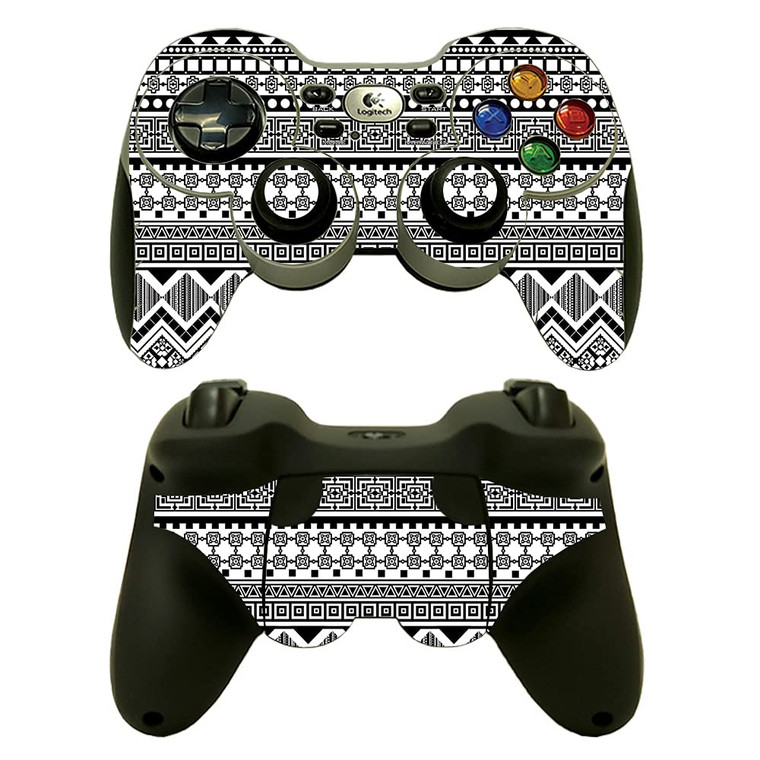 MightySkins Skin Compatible with Logitech Wireless Gamepad F710 - Black Aztec | Protective, Durable, and Unique Vinyl Decal wrap Cover | Easy to Appl