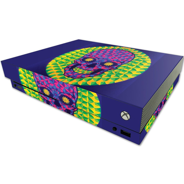 MightySkins Skin Compatible with Microsoft One X Console Only - Happy Skull | Protective, Durable, and Unique Vinyl Decal wrap Cover | Easy to Apply,