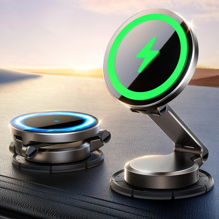 JOYROOM for MagSafe Car Mount Charger, [All-Metal] 15W Fast MagSafe Car Charger, Magsafe Car Mount Dashboard for iPhone 17 Pro Max Air/16 15 14 13 12
