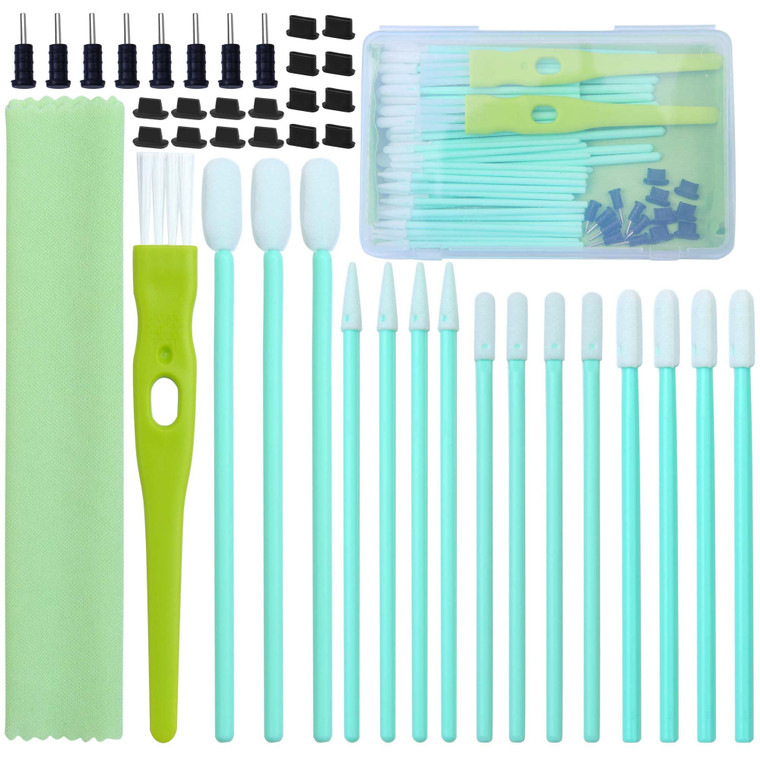 Aneco 68 Pieces Cell Phone Cleaning Kit Brush Set USB Charging Port Type C Anti Dust Port Plug Set and Headphone Jack Cleaner Compatible with iPhone,