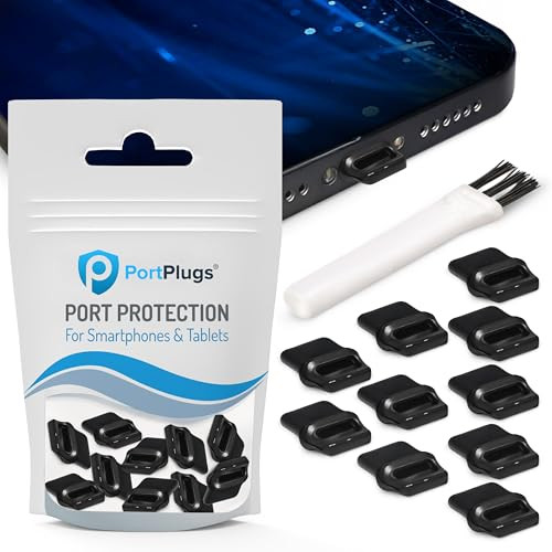 PortPlugs USB-C Dust Plugs - Easy-Grip Design, Compatible with iPhone 15/16/17 & Air, iPad Pro/Mini, MacBook Pro/Air, Galaxy S25-S8, Pixel, Android &