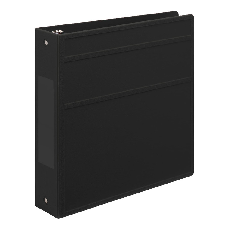 Carstens 2-Inch Heavy Duty 3-Ring Binder - Side Opening, Black, Durable Plastic, Precision No-Gap Rings, Waterproof Covers, No Pockets, Holds 300 Let