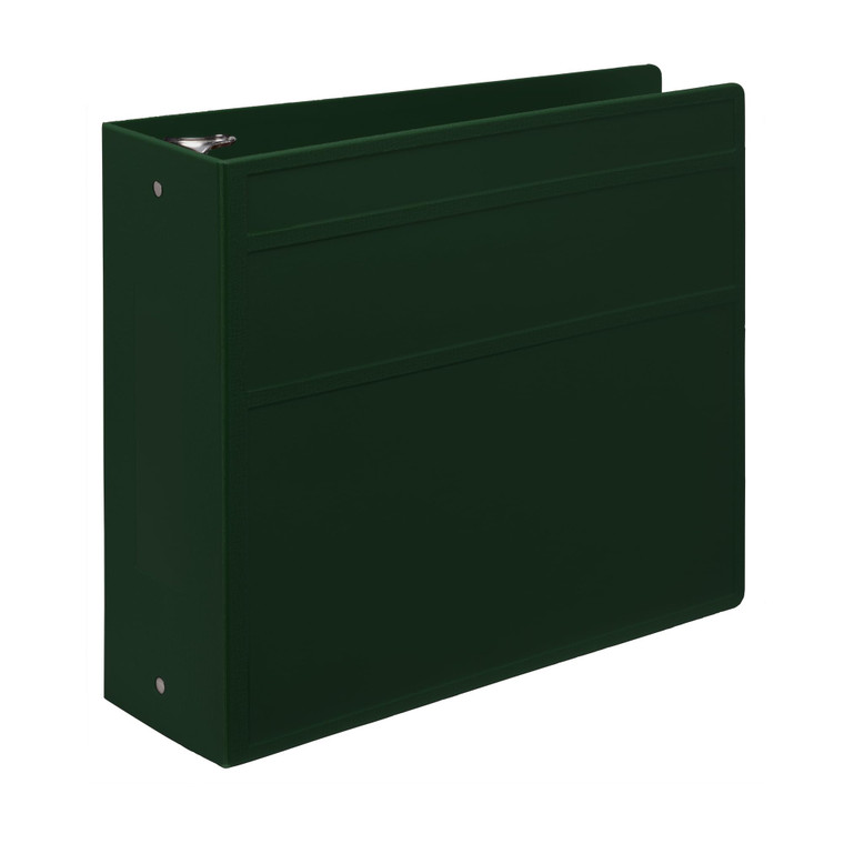 Carstens 4-Inch Heavy Duty 3-Ring Binder - Side Opening, Forest Green, Durable Plastic, Precision No-Gap Rings, Waterproof Cover, No Pockets, Holds 6