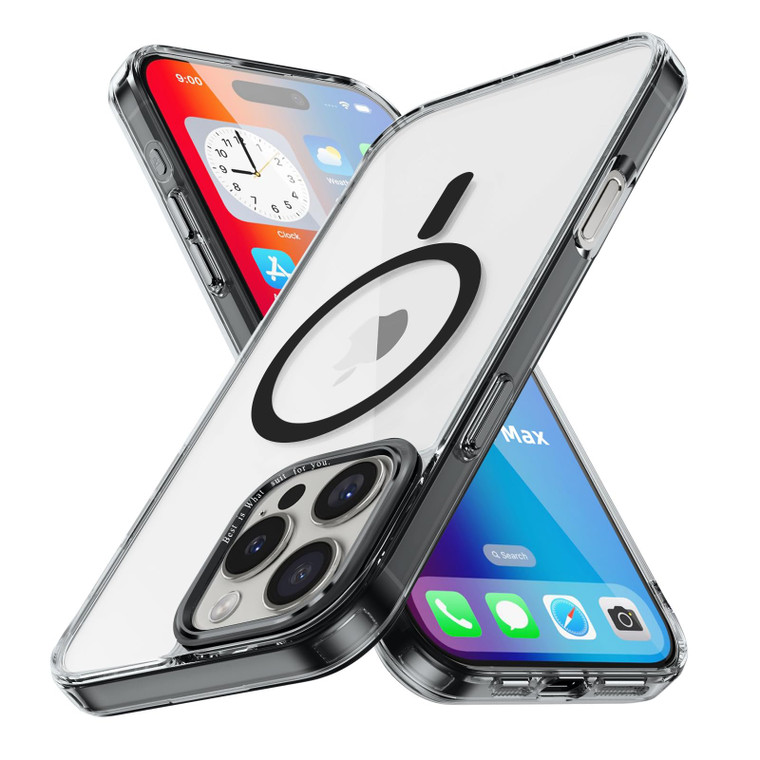 Lunivop for iPhone 16 Pro Max Case Clear [Compatible with Magsafe Wireless Charging] Yellowing Resistant Magnetic Transparent Cover Protection Rugged