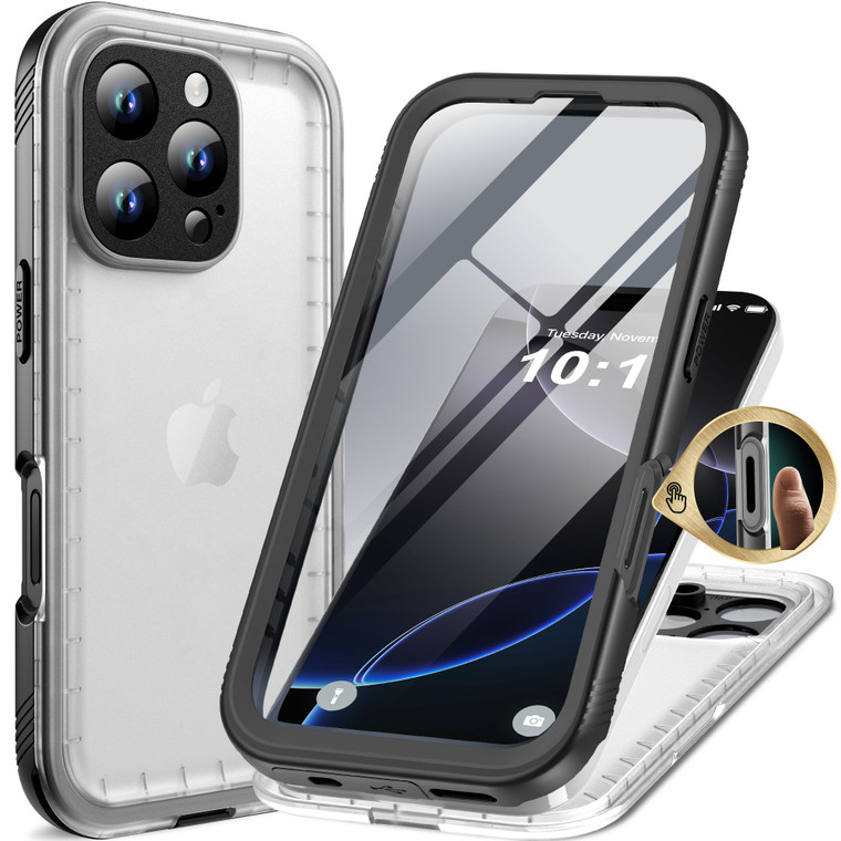 Cozycase for iPhone 16 Pro Case Waterproof - 360 Heavy Duty with Screen/Camera Protector Shockproof IP68 Underwater Dustproof Water Dust Shock Proof