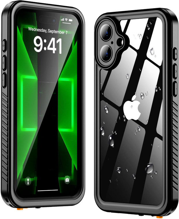 Oterkin Waterproof Case for iPhone 16 Plus Case, 360° Full Body Rugged 16 Plus Phone Case with Built-in Screen & Camera Protector [12FT Military Grad