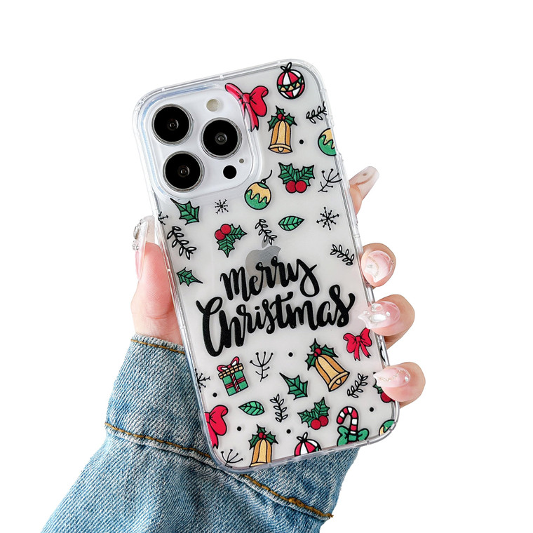 XIZYO Christmas Phone Case for iPhone 16 Pro Max, Cute Merry Christmas Pattern Clear Aesthetic Girls Kids Women Santa Slim TPU Shockproof Protective