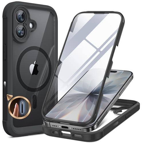 Miracase for iPhone 17 Case 6.3'', Full-Body Bumper Military Drop Protection Outdoor Phone case with Built-in Glass Screen &Camera Control,Easy Insta