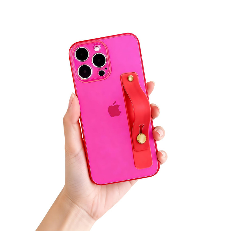 siduater Case for 6.9" iPhone 16 Pro Max with Wrist Strap Kickstand, Shockproof Translucent PC Back Cover + Soft TPU Bumper with Adjustable Hand Grip