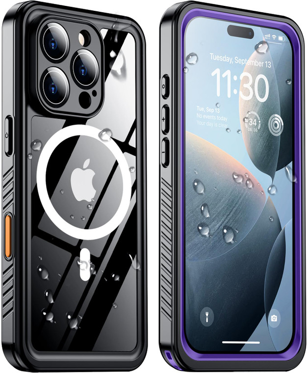 Temdan Magnetic for iPhone 16 Pro Case Waterproof,Built-in Screen Protector[IP68 Underwater][Upgrade Military Dropproof][Compatible with MagSafe] Ful