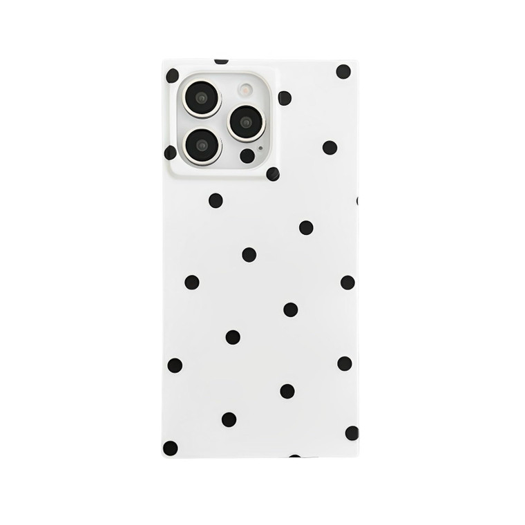 Polka Dots Matte Rectangle Phone Case Compatible with iPhone 16 Pro Max Cute Retro Vintage Boho Stylish Design Slim Protective Girls Women Cover(i16p