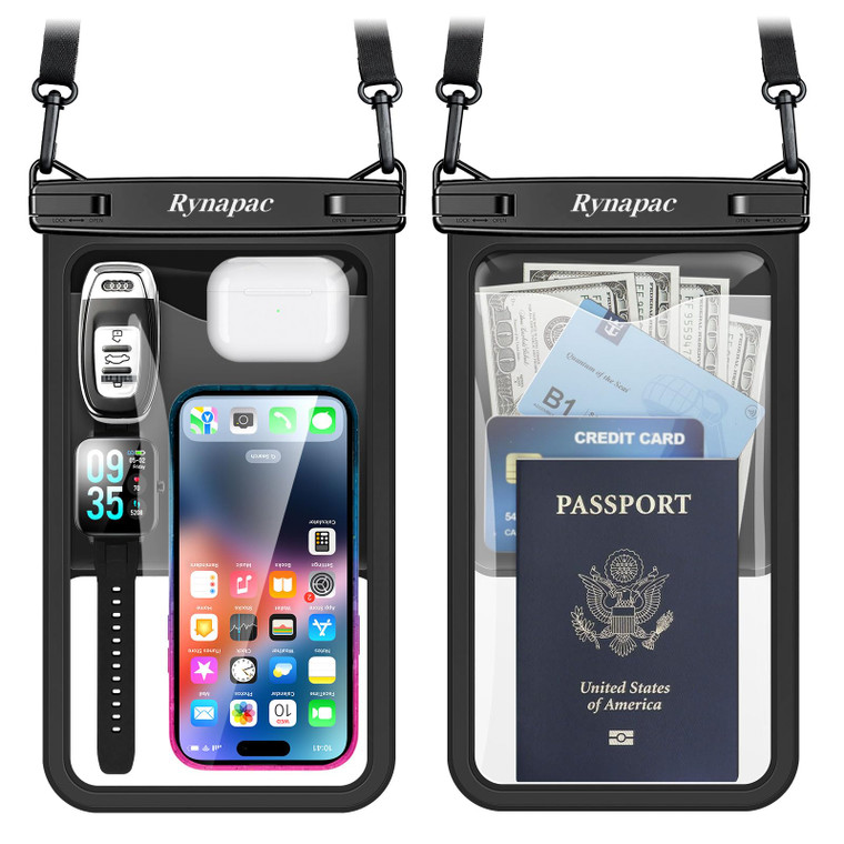 [Up to 10"] Large Waterproof Phone Pouch Bag - 2 Pack IPX8 Waterproof Phone Case for iPhone 17 16 15 Pro Max Galaxy S25 S24 Ultra, Touchscreen & Unde