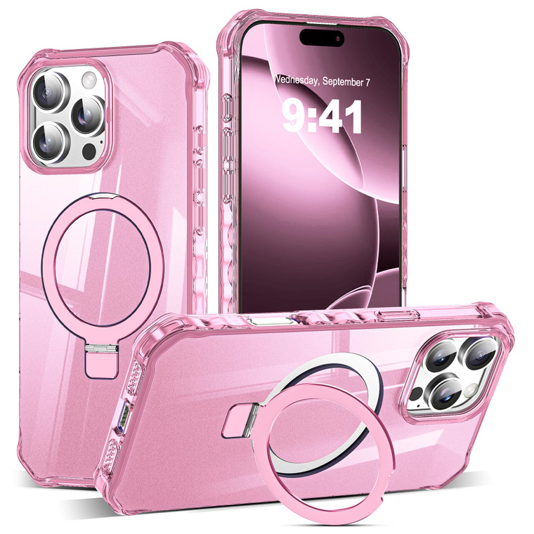 JQRZAOAK for iPhone 16 Pro Max Case with Magnetic Invisible Stand [Compatible with Mag-Safe] [Military Drop Tested] Slim 16 Pro Max Cover with Good G