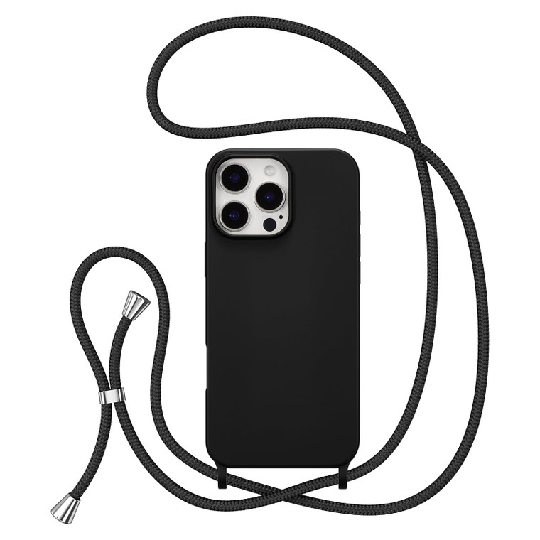 ZTOFERA for iPhone 16 Pro Case with Strap,Crossbody Phone Case with Adjustable Neck Shoulder Lanyard,Soft Silicone Shockproof Protective Phone Cover