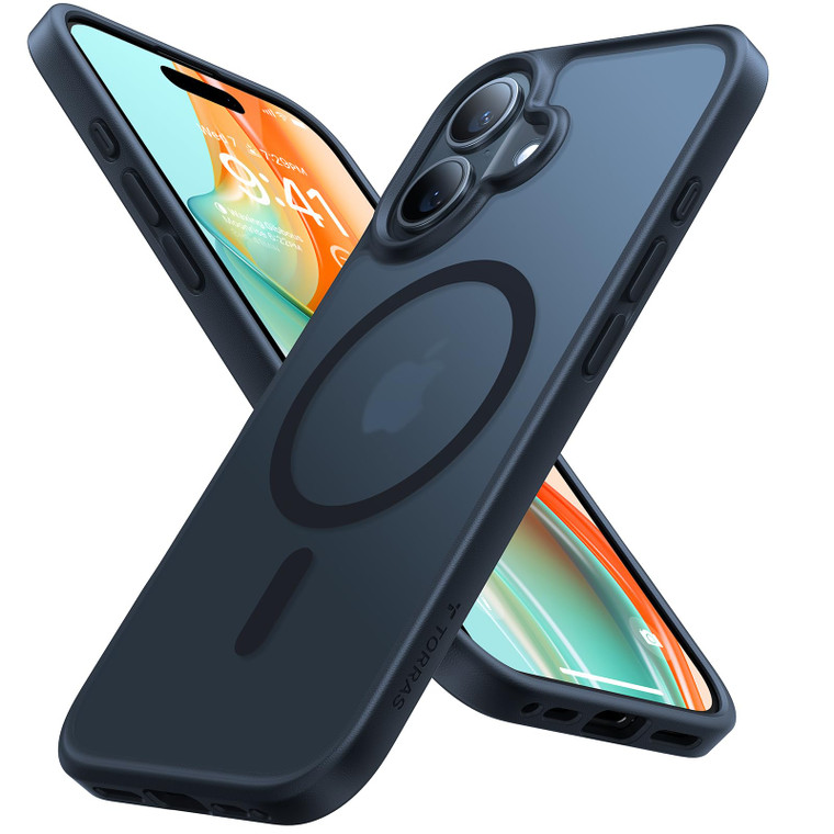 TORRAS for iPhone 16 Plus Case, [Compatible with MagSafe] [Military-Grade Drop Tested] Translucent Magnetic Slim Protective Case for iPhone 16 Plus A