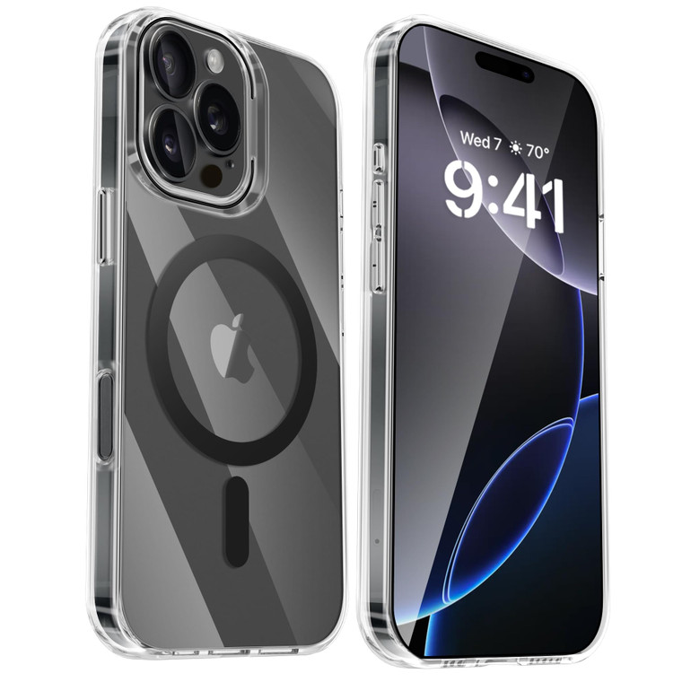 Fingic NO.1 Strong Magnetic for iPhone 16 Pro Max Case Clear[Compatible with MagSafe]Non Yellow Non-Slip Anti-Fingerprint Thin Hybrid Shockproof Anti