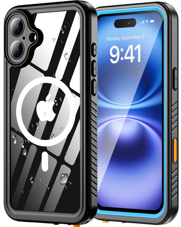 Oneagle Magnetic for iPhone 16 Plus Case Waterproof [IP68 Underwater][Built-in Screen & Lens Protector][Fit for MagSafe] 360°Full Body Shockproof Hea