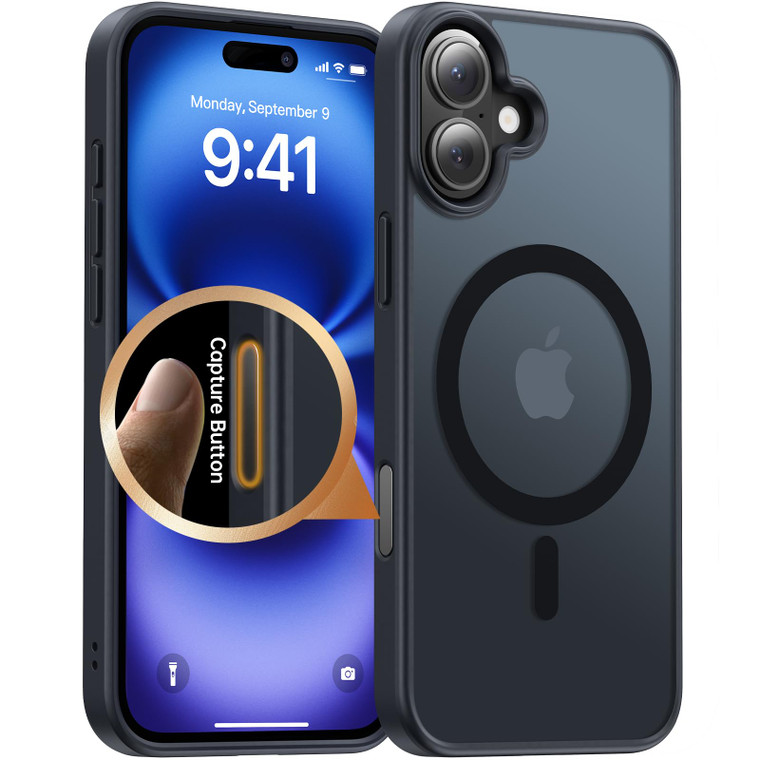 Case for iPhone 16 Plus with Sensitive Camera Control Capture Button, [Military-Grade Protection][Compatible with MagSafe], Magnetic Shockproof Case