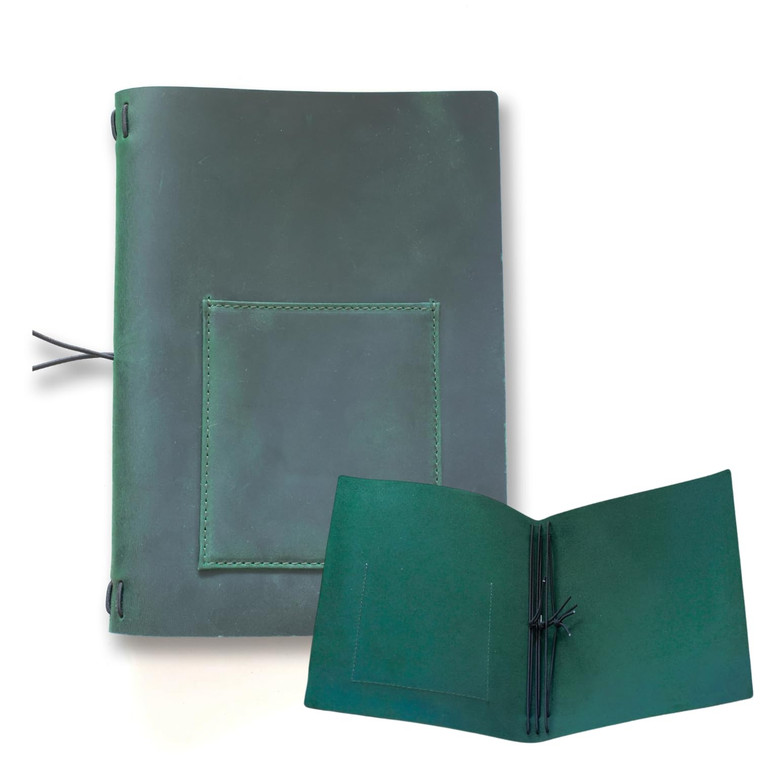 KISSKI·H Olvido A5 Travelers Notebook Cover, Small Leather Journals Cover for Writing, Refillable Planner Organizer Folio Case for 8.5 x 5.5 Notebook