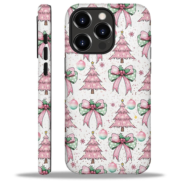 DAIZAG Compatible with iPhone 16 Pro Max Case,Cartoon Christmas Bow,2 in 1 Heavy Duty Shockproof Rugged Hard PC+Soft Silicone Protective Cover