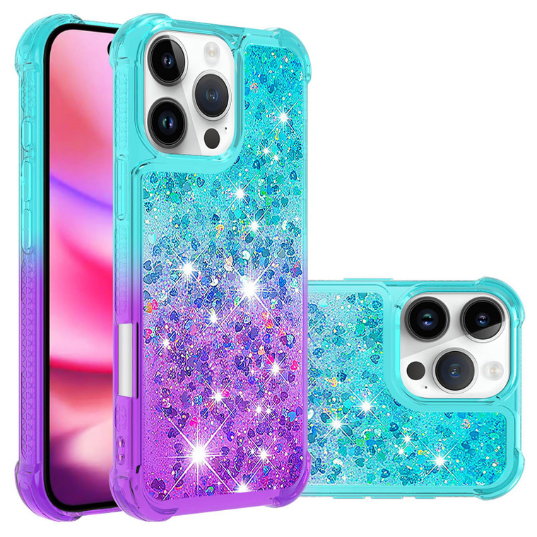 GYHOYA Case for iPhone 16 Pro Case Girls Women,Liquid Glitter Shockproof Back Cover Soft TPU Bumper Silicone Slim Protective Cover for iPhone 16 Pro