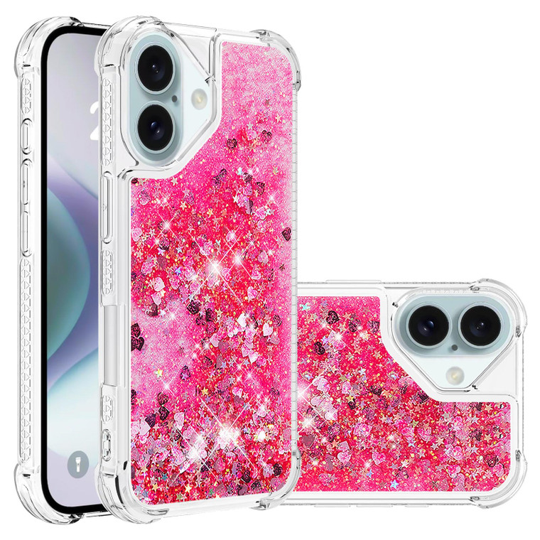 COTDINFOR Case for iPhone 16 Plus Case Glitter Bling Liquid Cute Clear Phone Case,Floating Quicksand Shockproof Protective Bumper Soft TPU Cover for
