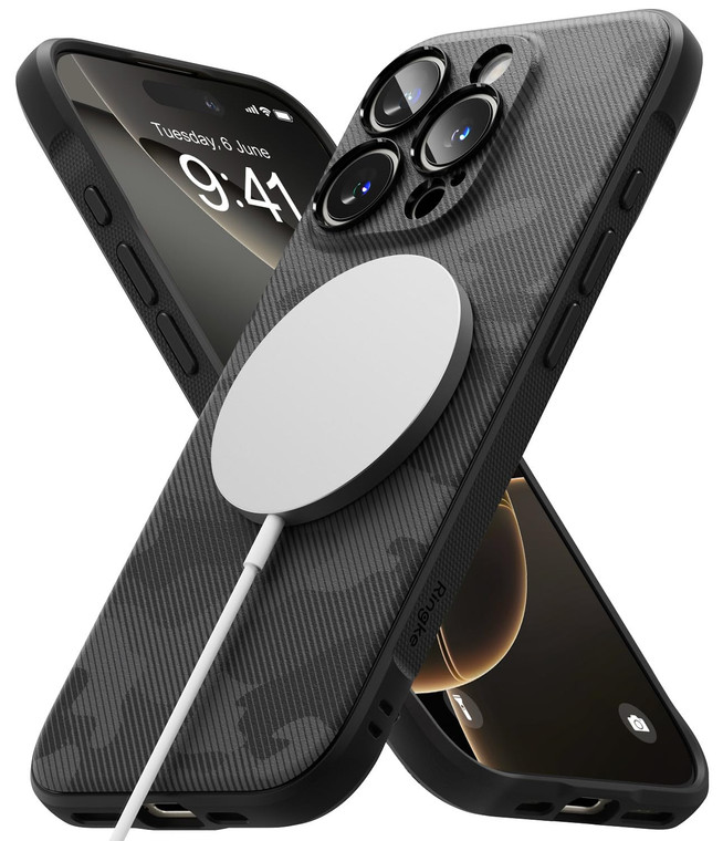 Ringke Onyx for iPhone 16 Pro Max Case, [Compatible with MagSafe] Oil & Dirt Resistant, Individual Lens Covers for Cameras, Non-Slip Enhanced Grip Li