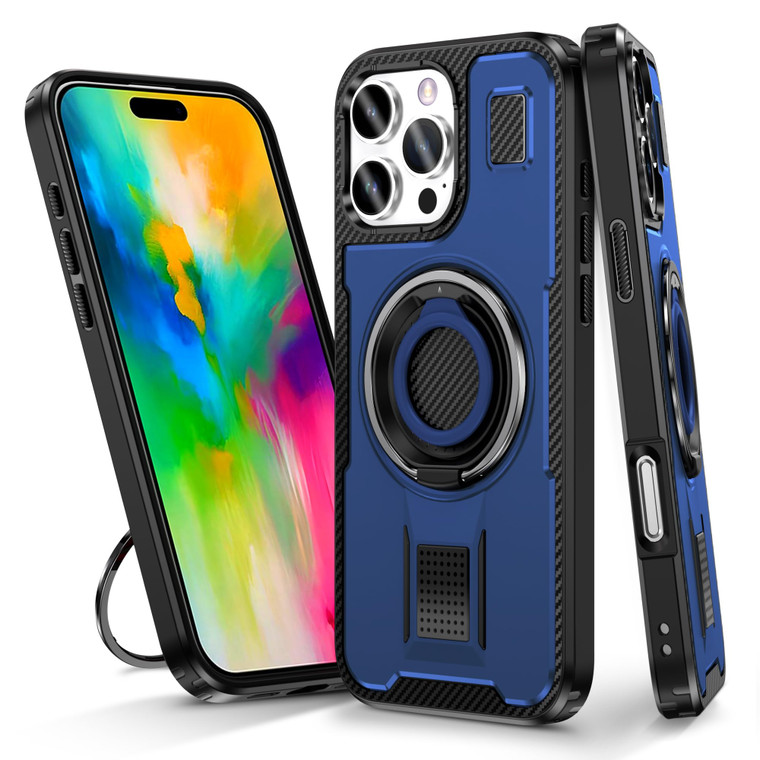 IDYStar for iPhone 16 Pro Max Case with Kickstand+Soft Silicone Ring+Heat Dissipation Hole,Hybrid 2 in 1 Drop Test Cover Slim Fit Protective Sturdy C