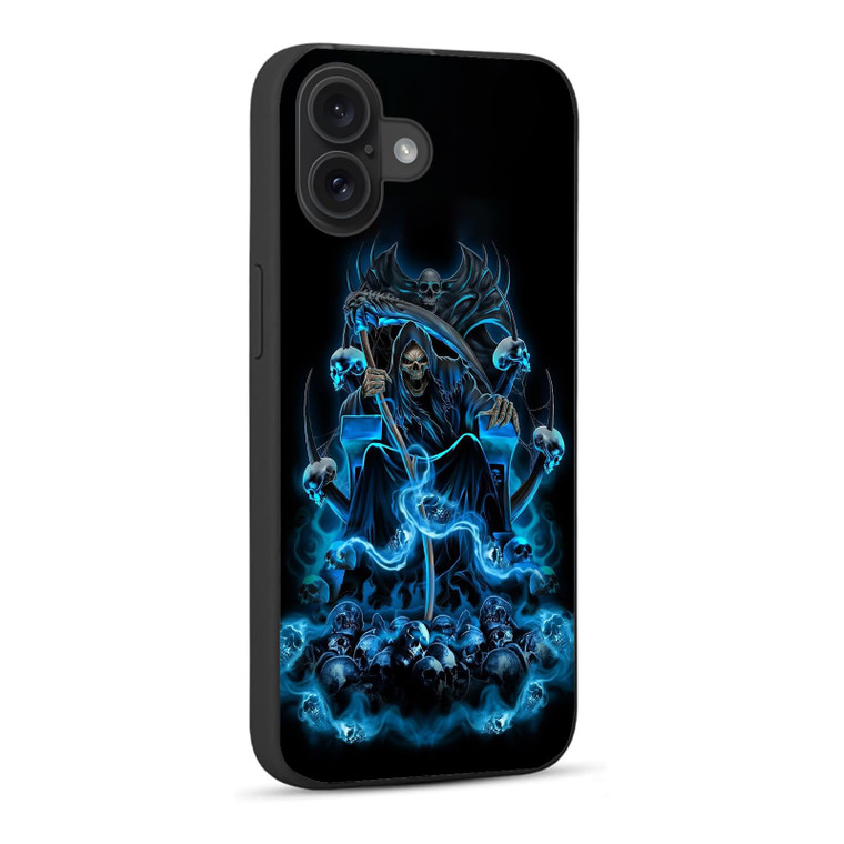 HUIYUEKUAI Compatible with iPhone 16 Plus Case, Horror Death Skull iPhone Case Protection Shockproof TPU Case Cover for Men & Women Cases